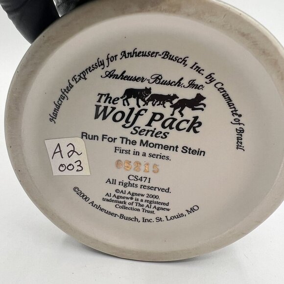VTG Budweiser 2000 3D Mug The Wolf Pack Series Run For The Moment Stein CS471 - Picture 16 of 16